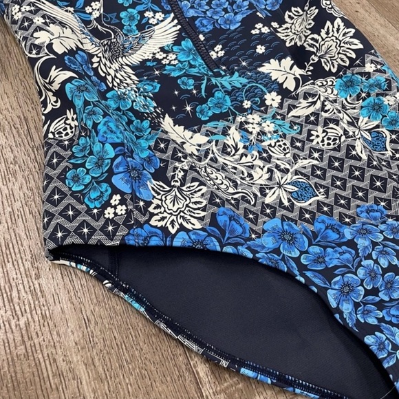 NWT Johnny Was | Blue Fly Neoprene One Piece Swimsuit | S | MSRP $298 - Picture 7 of 9